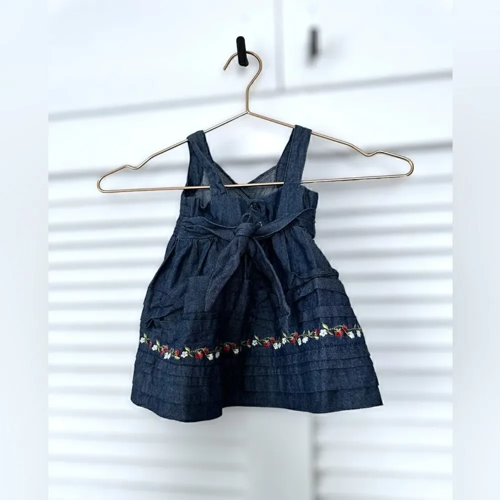 Janie and Jack Dress chambray Denim Sleeveless Size 3-6 Months